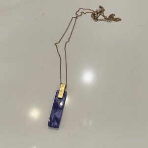 Gold and Blue Pendant Necklace